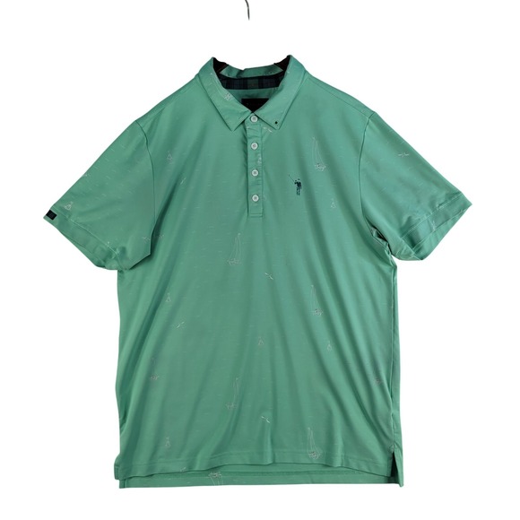 William Murray Golf Polo Shirt Men's Large Green Sailboat Geometric Performance - Picture 2 of 11